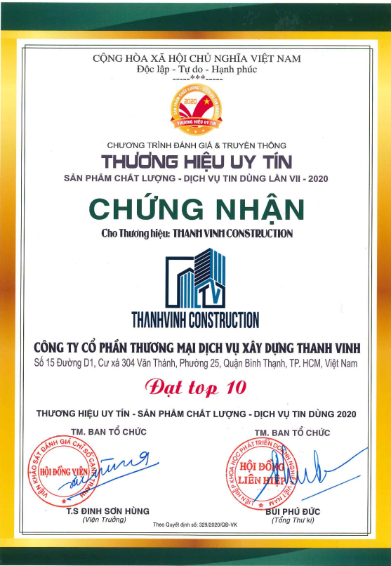 TOP 10 THƯƠNG HIỆU UY TÍN NĂM 2020
