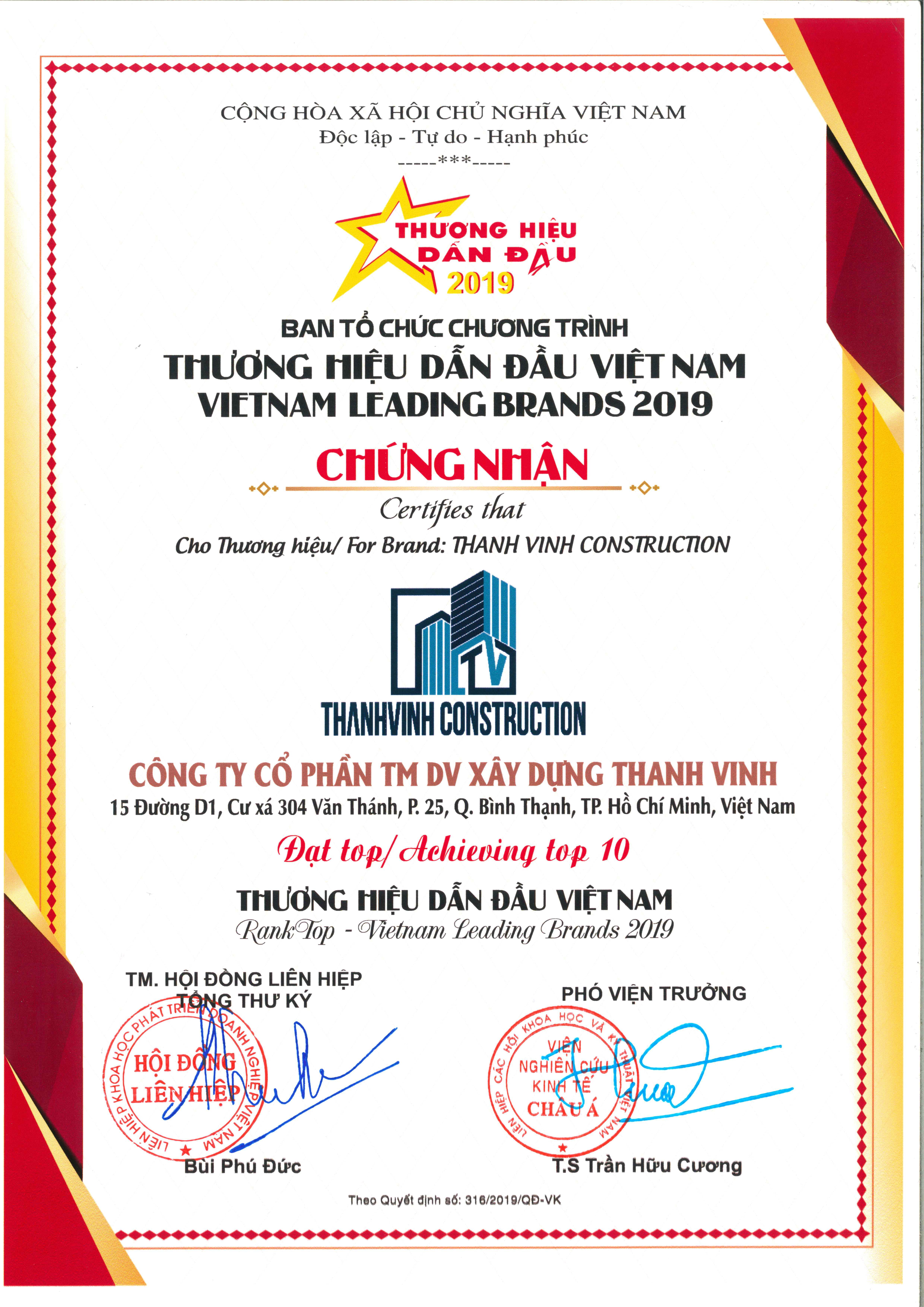 TOP 10 VIETNAM LEADING BRANDS 2019